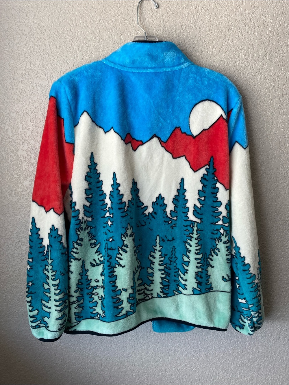 Disney Mickey Mouse Pluto Fleece Jacket Mickey's Lodge Full Zip Blue - Picture 4 of 5